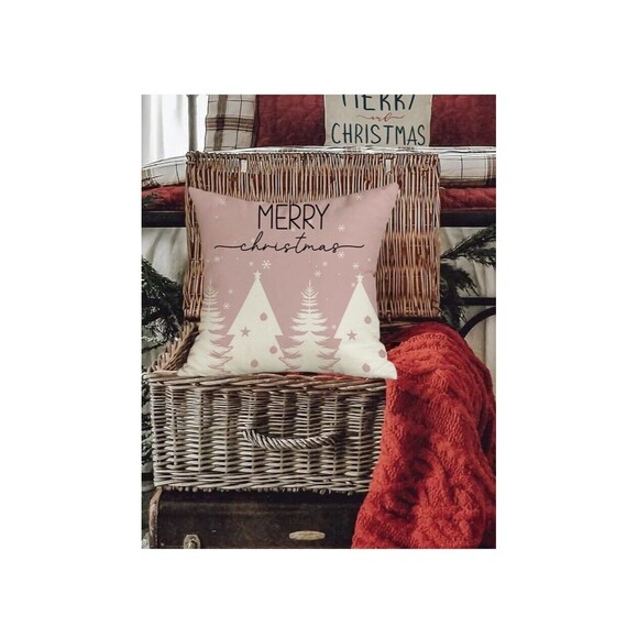 RABUSOFA Pink Santa Claus Christmas Tree Pillow Covers 18 x 18-Inch, Cute!! New! - Picture 4 of 6
